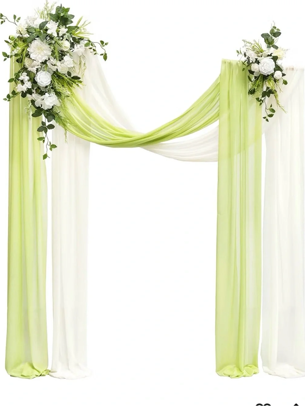 Ling's moment Spring Wedding Arch Flowers Kit White Lily & Olive with Drapes